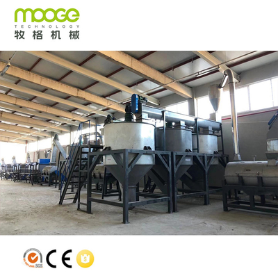 L U Shape Plastic Washing Recycling Machine 5000kg/H PET Bottle